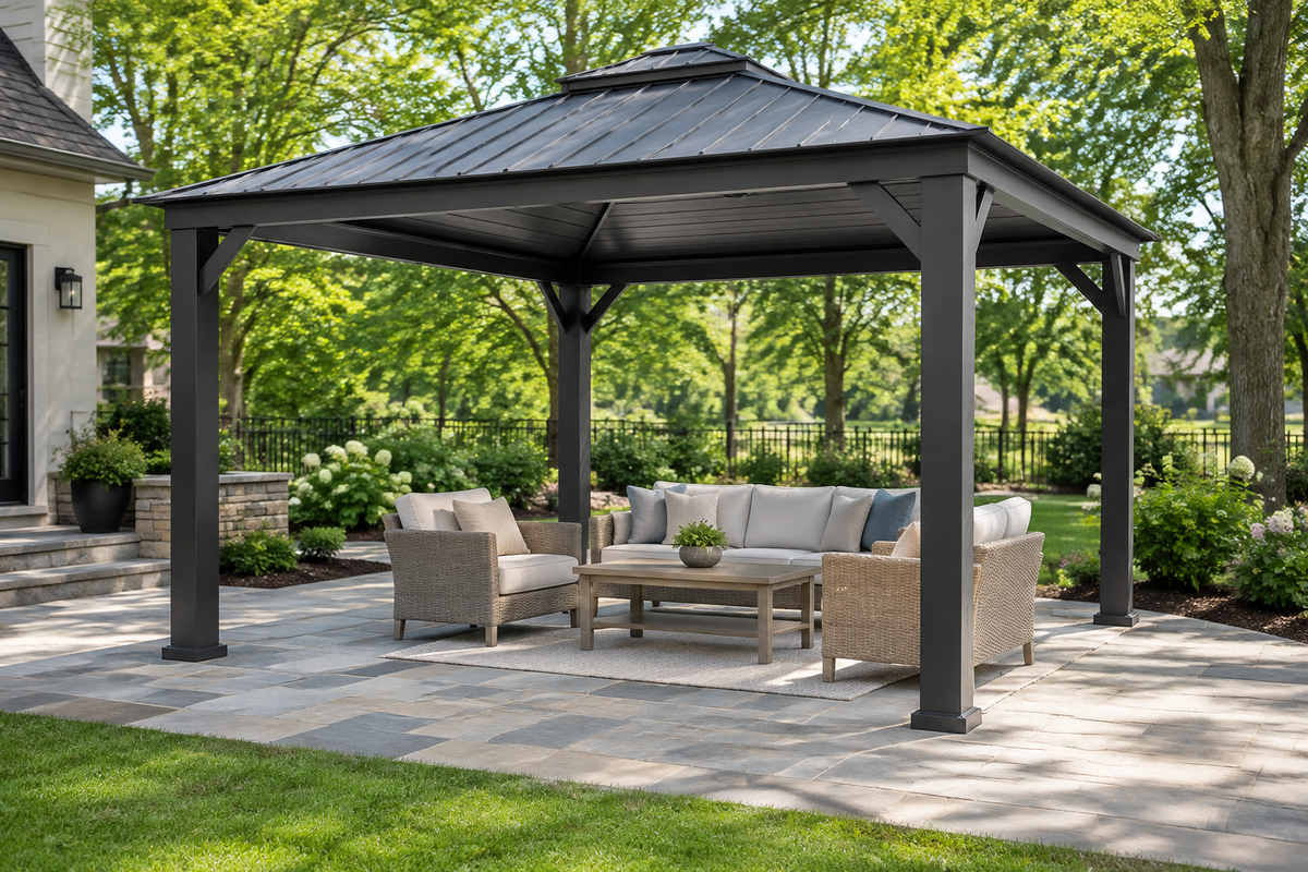 Modern backyard gazebo image