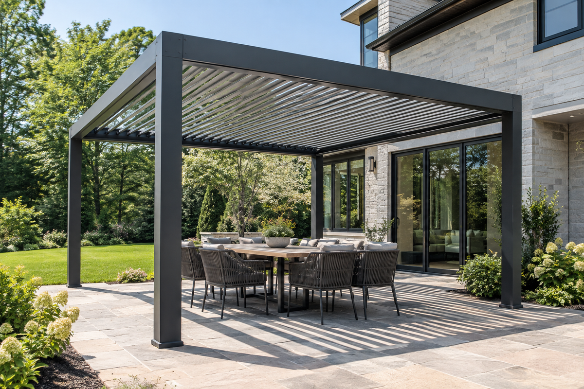 Modern louvered pergola image