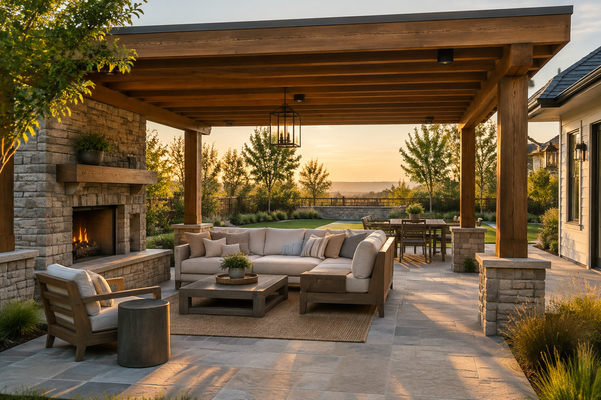 Thoughtful pergola and patio for the About Us page